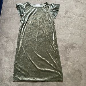 Ces Femme Crushed Velvet Flutter Sleeve Dress S
